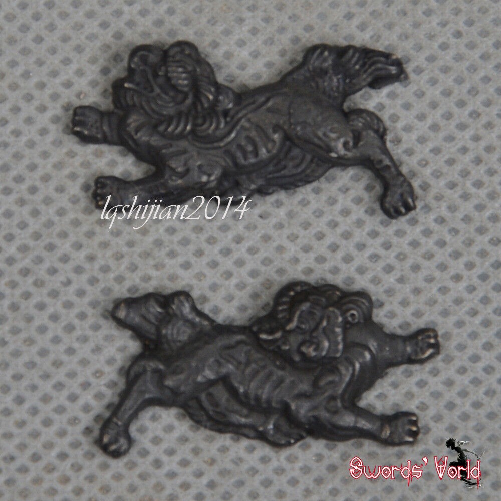 Stainless Steel Lion Menuki Sword Ornament For Japanese Katana Sword Handle