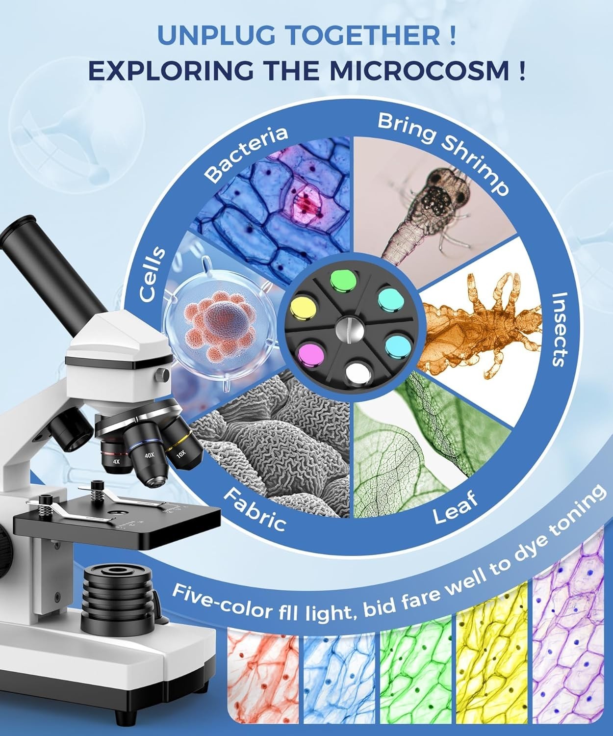 Compound Microscope for Adults & Students - 100X-2000X High-Power Biological ...