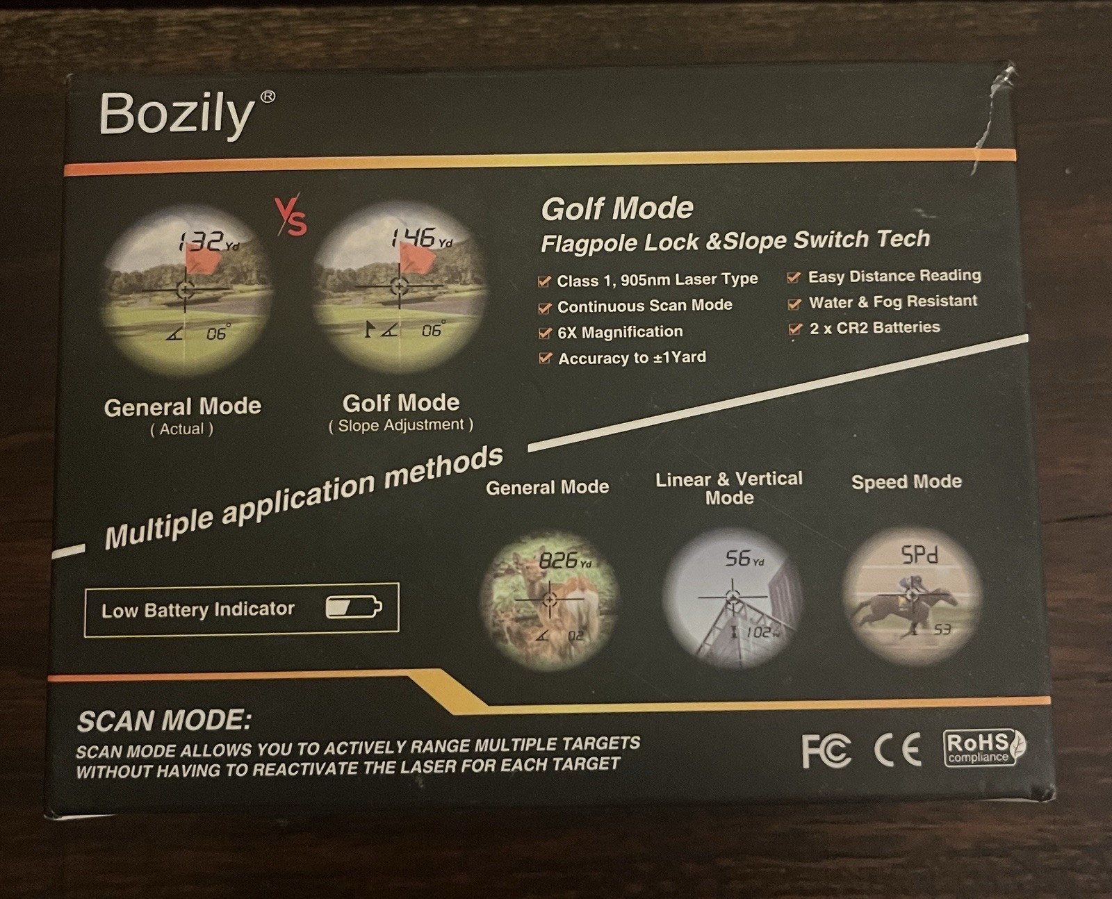 Bozily Laser Rangefinder 6x Magnification