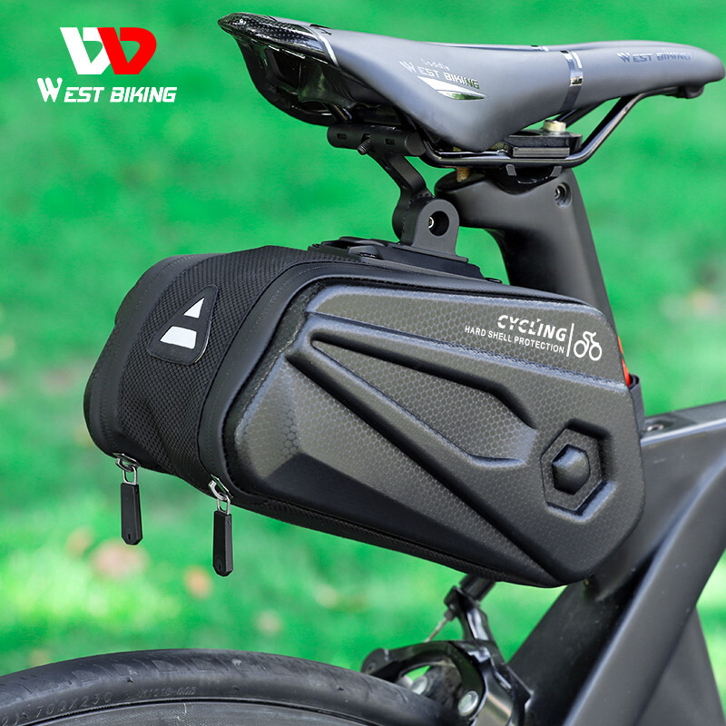 WEST BIKING Bicycle Saddle Bag Waterproof Reflective Hard Shell Cycling Seat Bag