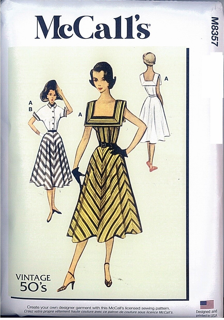 McCalls 8357 Vintage Retro 50s Dress an Jacket Pattern Miss Plus Size A5 F5 6-22