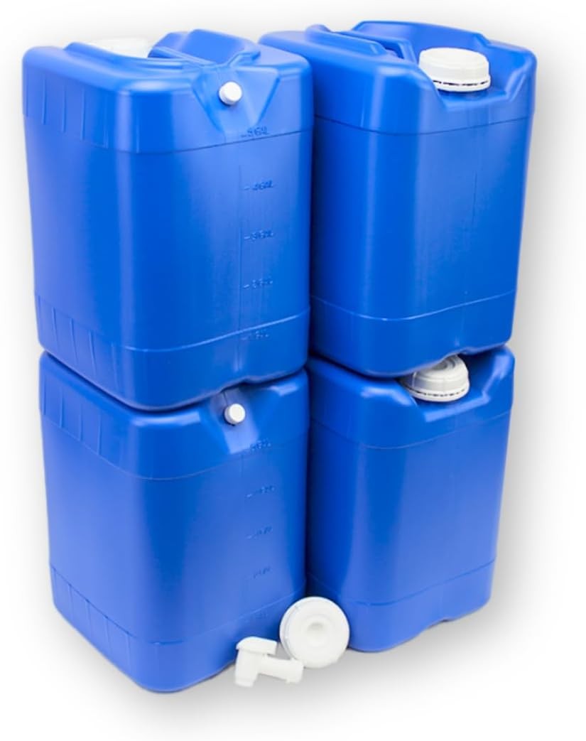 5-Gallon Stack Water Tank Easy Fill Disaster Survival Water Storage Vessel