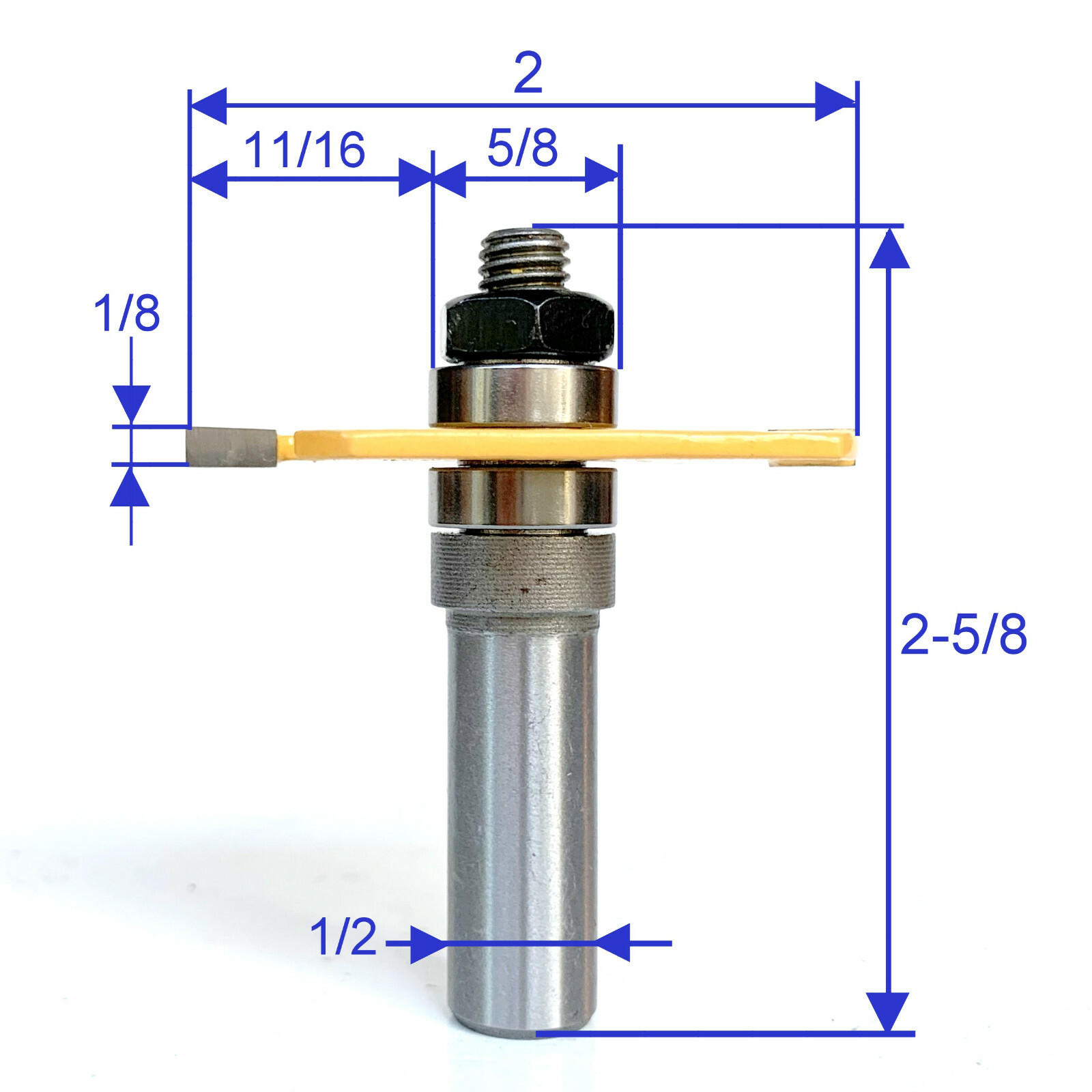 1 pc 1/2" SH  2" Dia. 1/8" Kerf 11/16" Deep Slot & Cut Off Router Bit