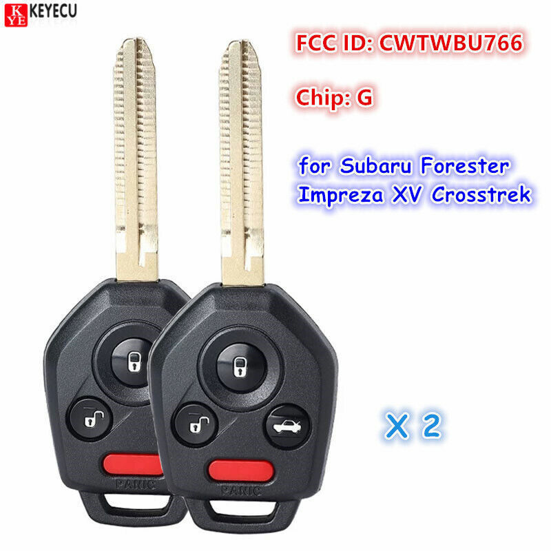 2x for Subaru Forester Impreza XV Crosstrek Keyless Remote Key Fob CWTWBU766 -G