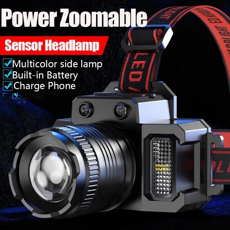 Super Bright LED Headlamp Flashlight USB Rechargeable Headlight Waterproof Lamp