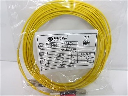 Black Box 5-M, LC-LC 50 Micron Yellow Fiber Optic Cable