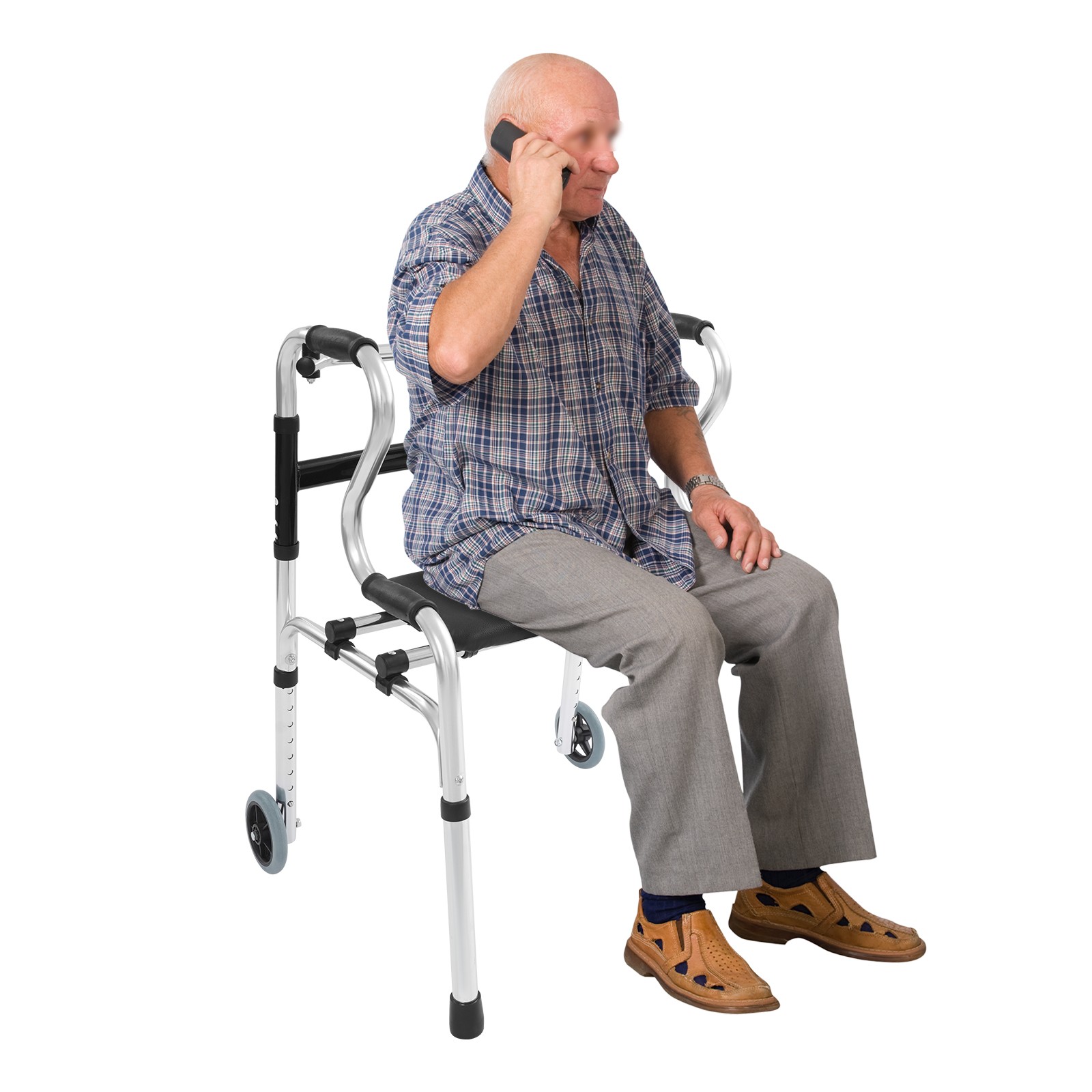 Adjustable Walker With Wheels Foldable Walker For Seniors Stand Up Walker