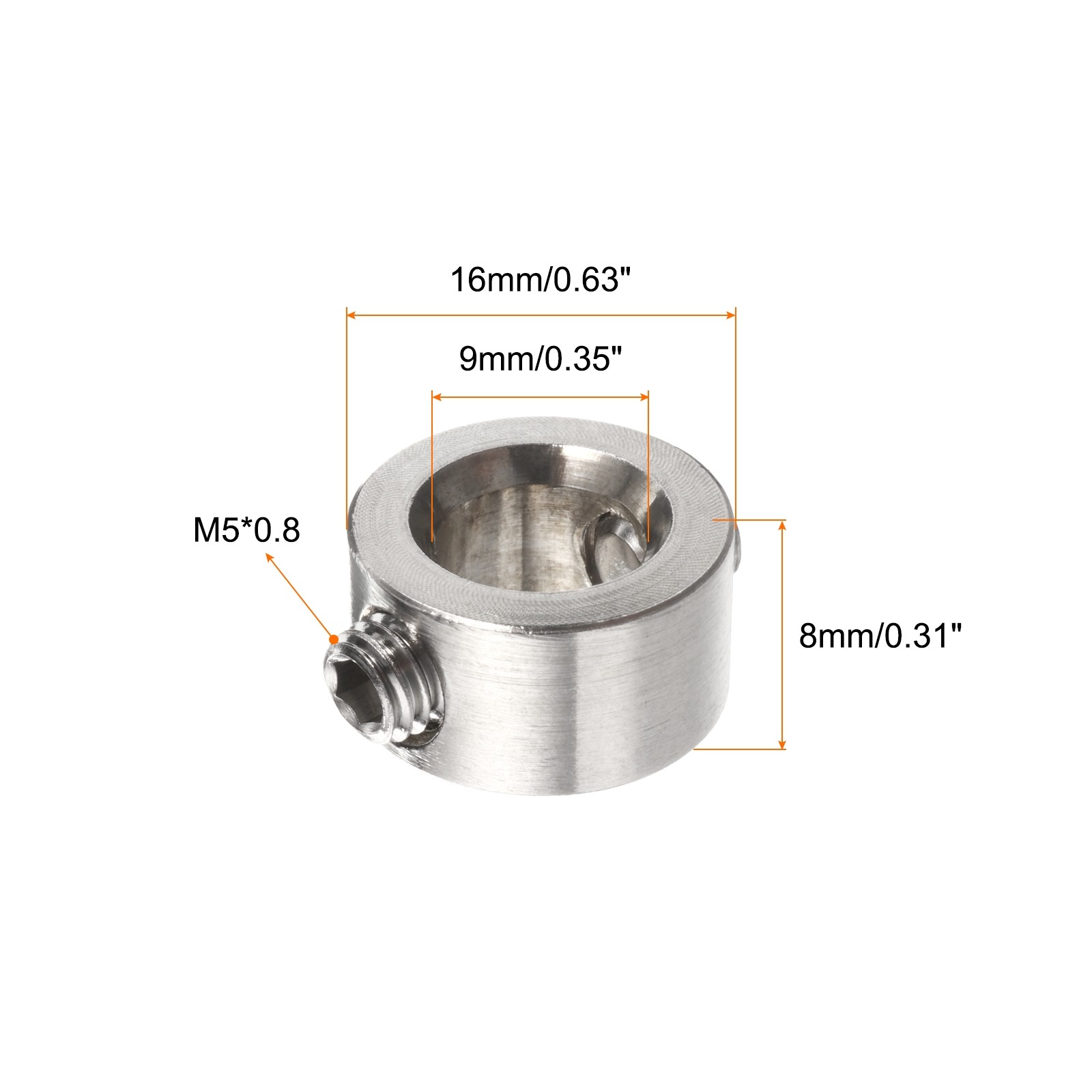 4pcs 9mm Drill Stop Collar Depth Stop with Hex Wrench Anodizing Surface Silver