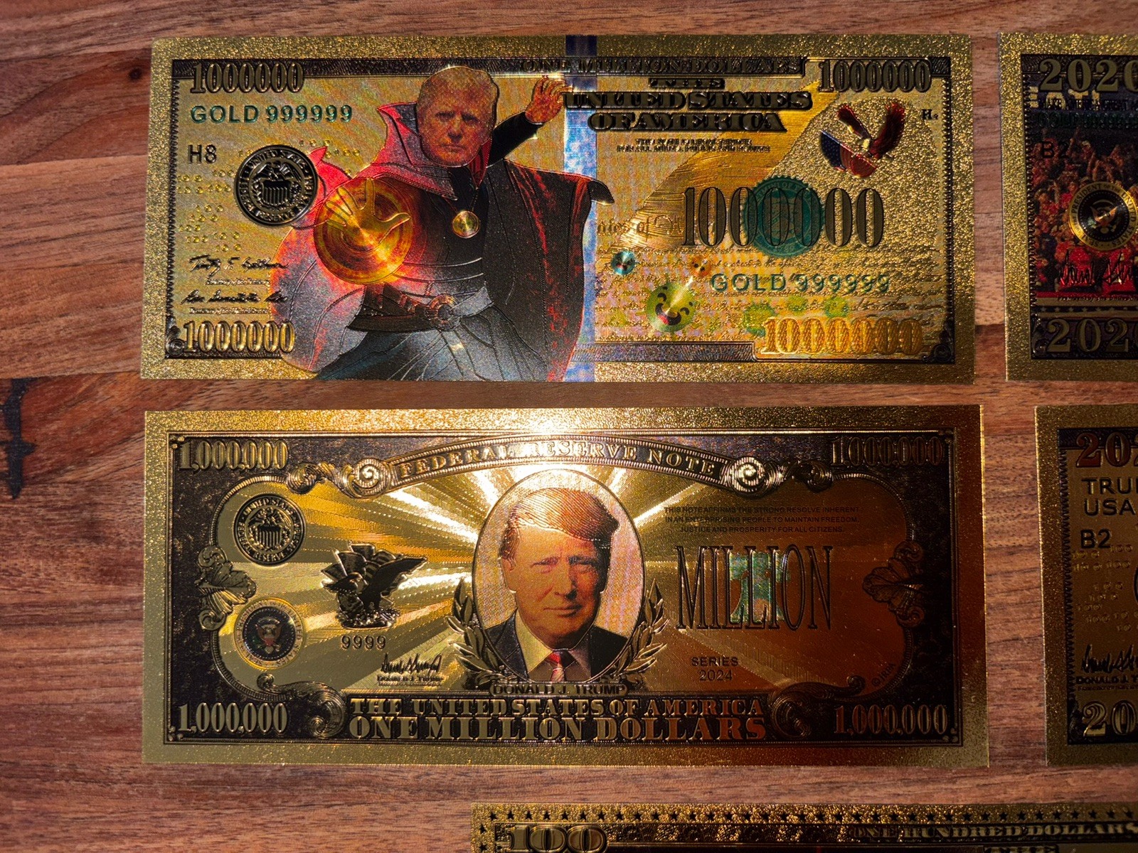 Donald Trump 24k Gold Foil Bank Note - Set of 5