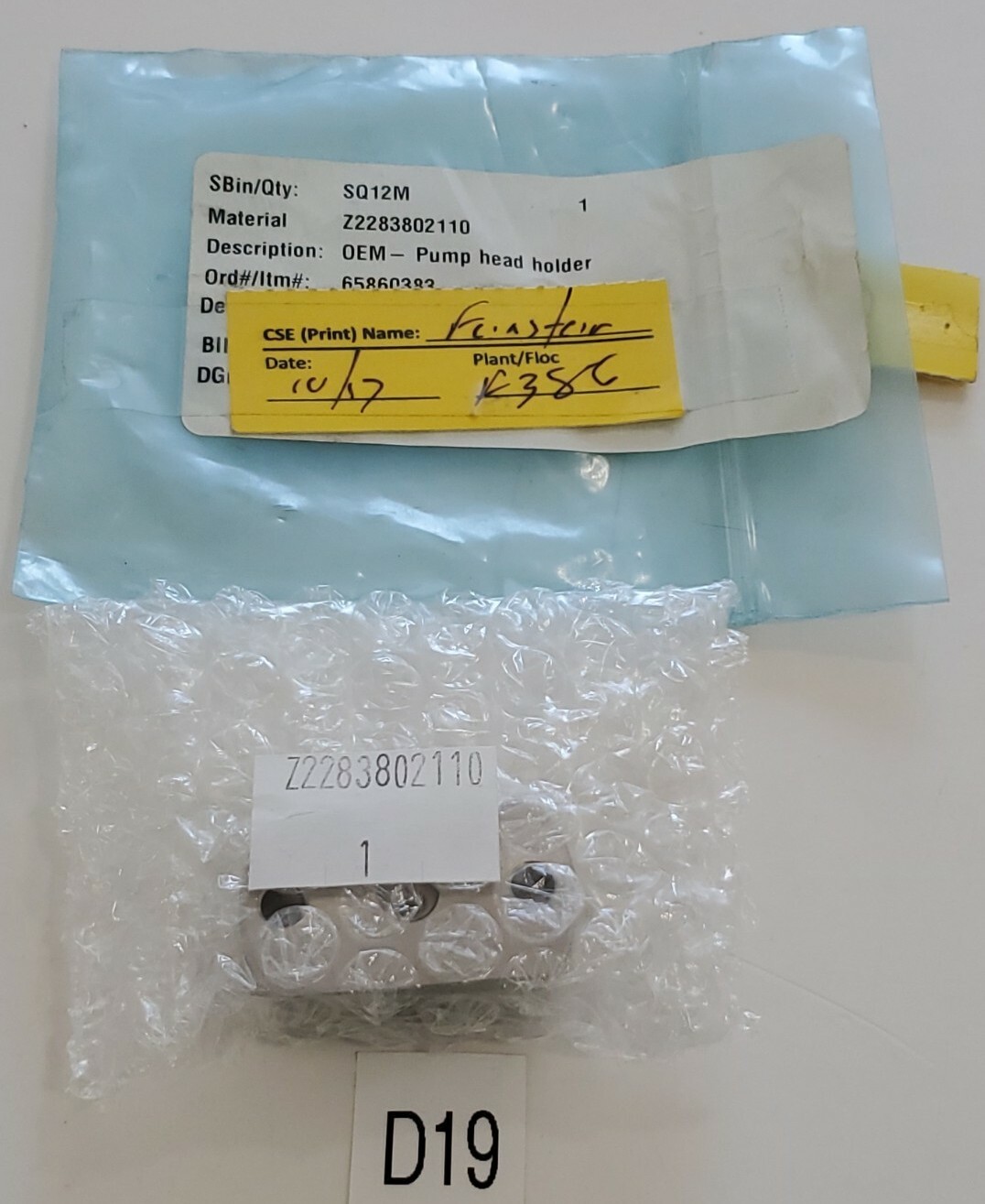 *NEW* Perkin Elmer Z2283802110 OEM Pump Head Holder + Warranty!