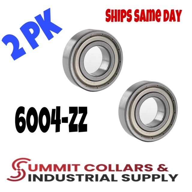 6004-ZZ C3 EMQ Premium Metal Shielded Ball Bearing, 20x42x12, 6004z (2 QTY)