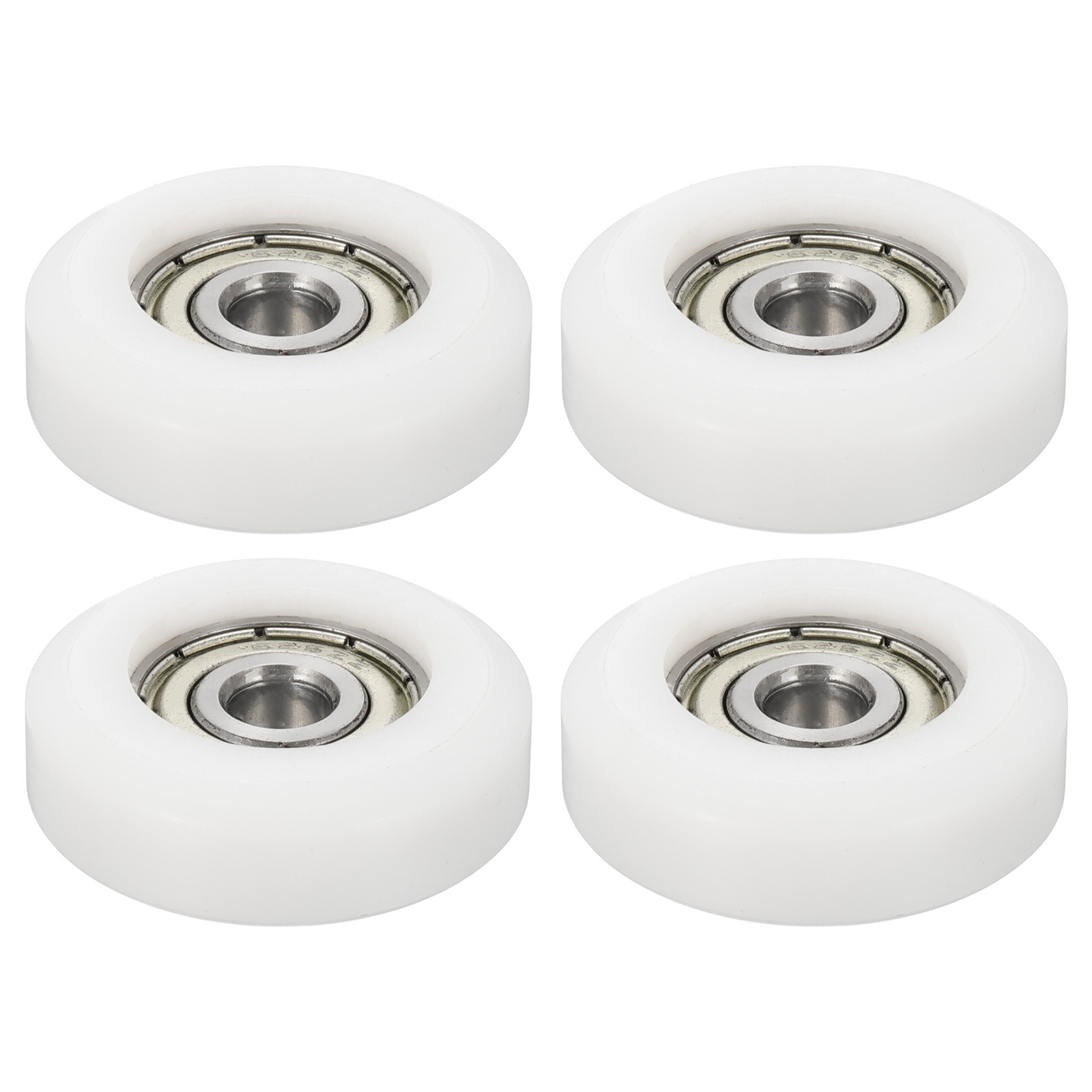 Roller Idler Bearing Pulley, 6 x 30 x 10mm Sliding Flat Wheel White Pack of 4