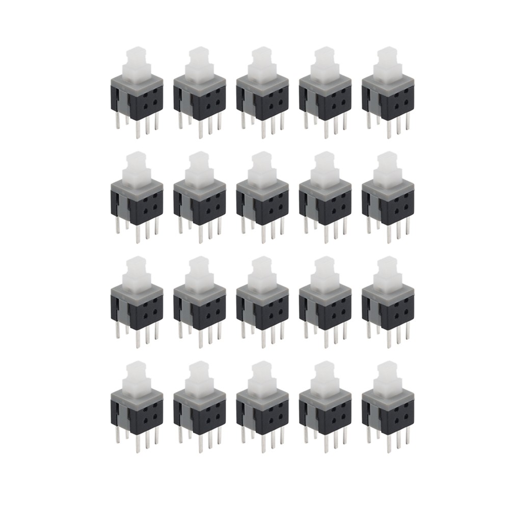 20PCS 5.8x5.8x10mm Tact Tactile Self Lock 6 Pins Push Button Switch Latching