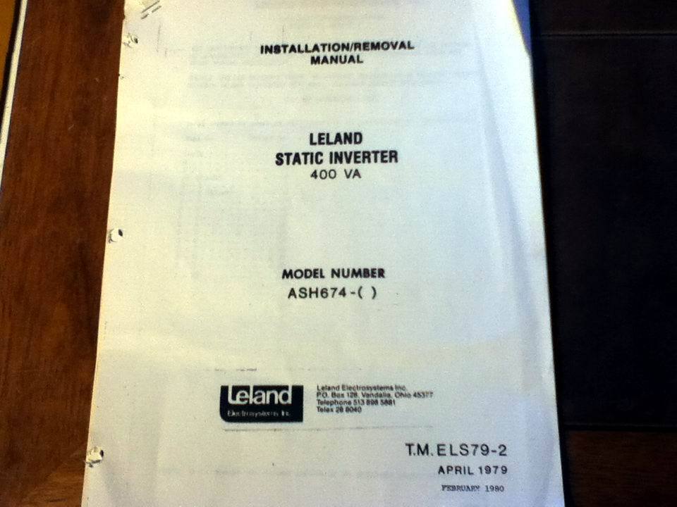 Leland Inverter ASH674- ( ) Install Manual