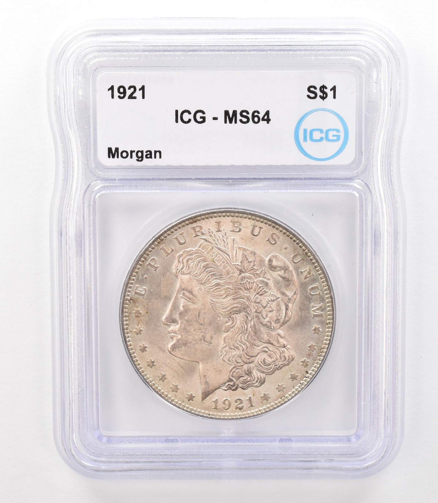 1921 Morgan Silver Dollar MS64 ICG Nice Tone *3174