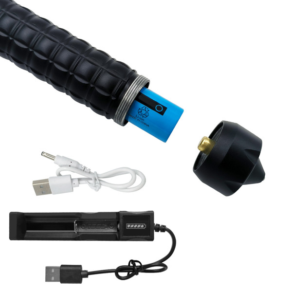 USB Rechargeable LED Flashlight Retractable Torch 3-Mode Zoomable Security Light