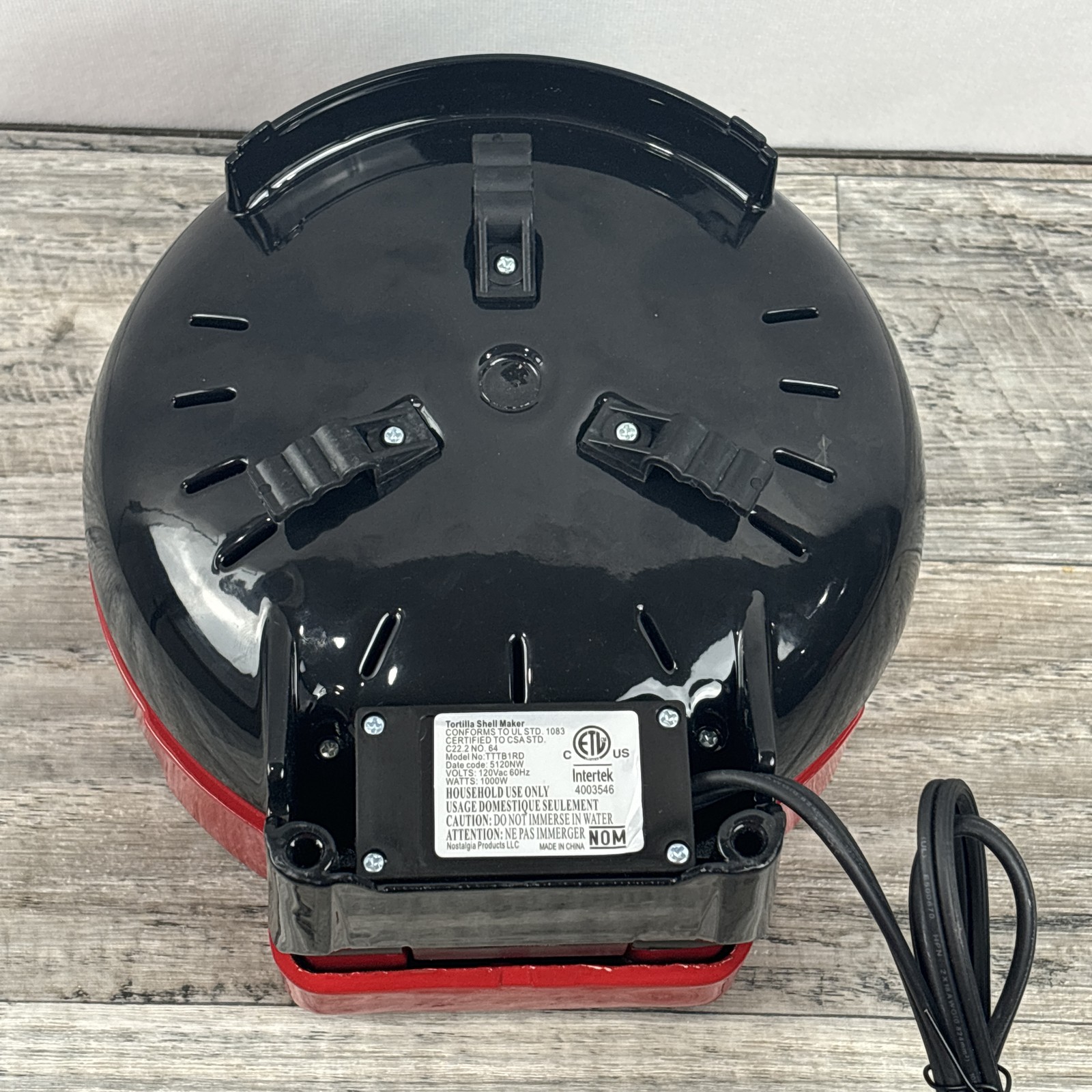 Taco Tuesday Tortilla Shell Maker – Red (Model TTTB1RD)