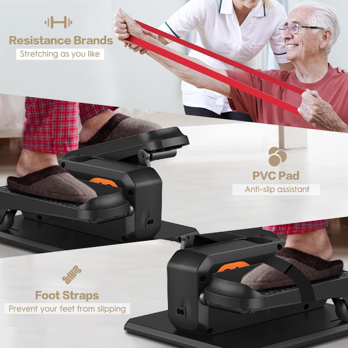 Quiet Under Desk Elliptical Machine with Remote, 15 Speeds, 5 Modes