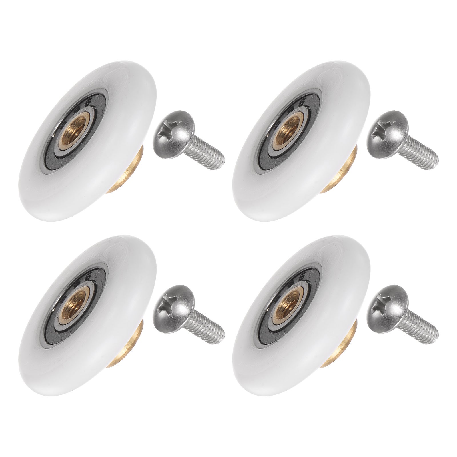 Shower Door Roller Wheel 27mm Replacement for Bathroom Glass Door (1 Set 4pcs)