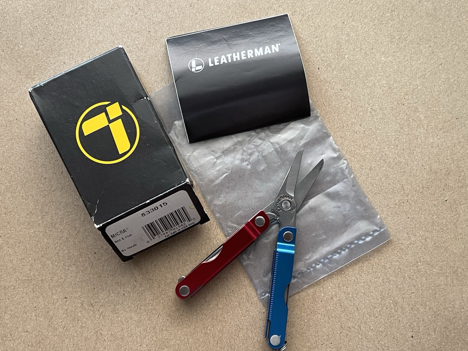 LEATHERMAN Micra - Red & Blue, Mint in Box, Rare.