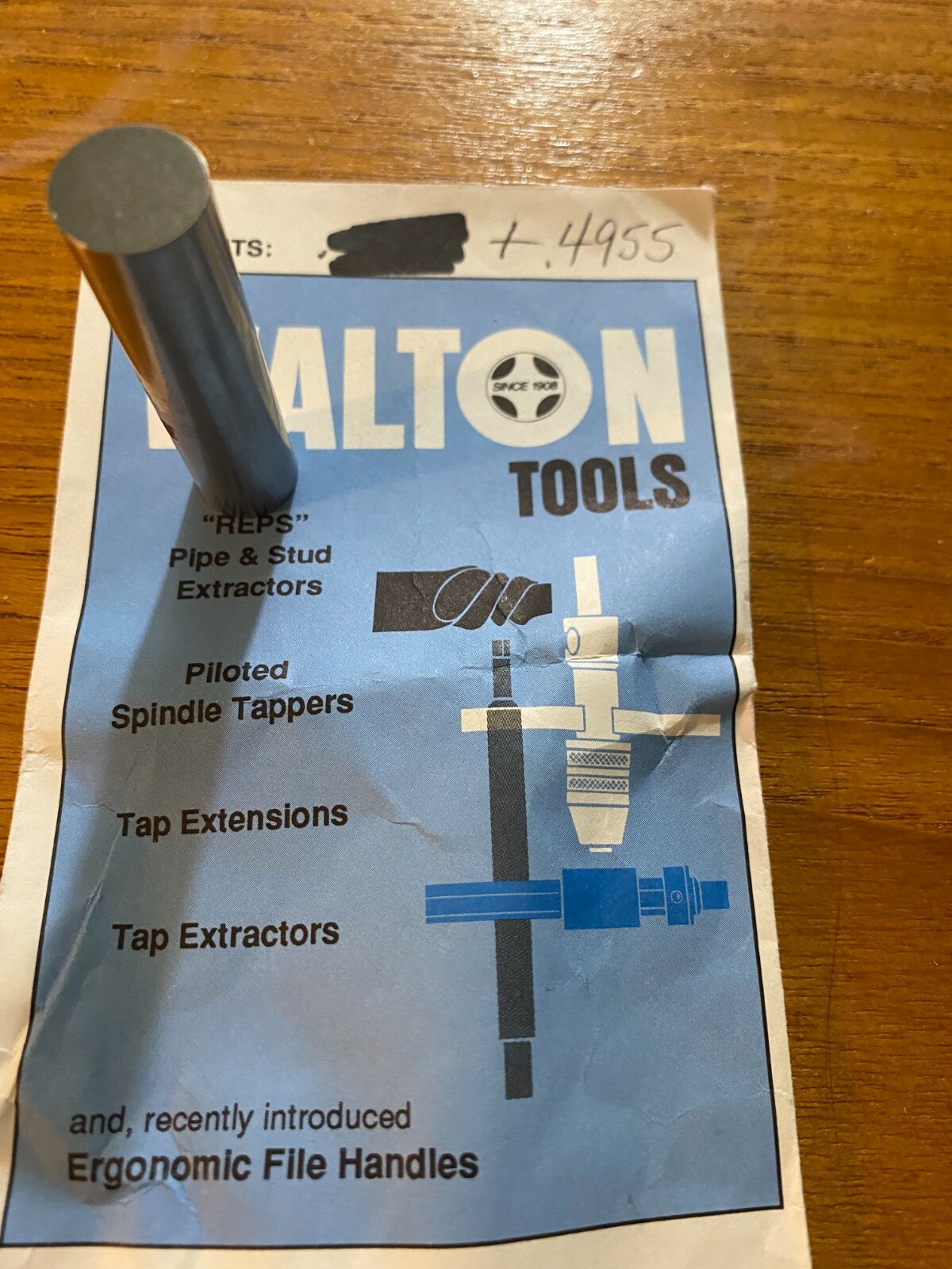 Walton Company Plug Gage - .4955+   Qty.1 - Brand New!!