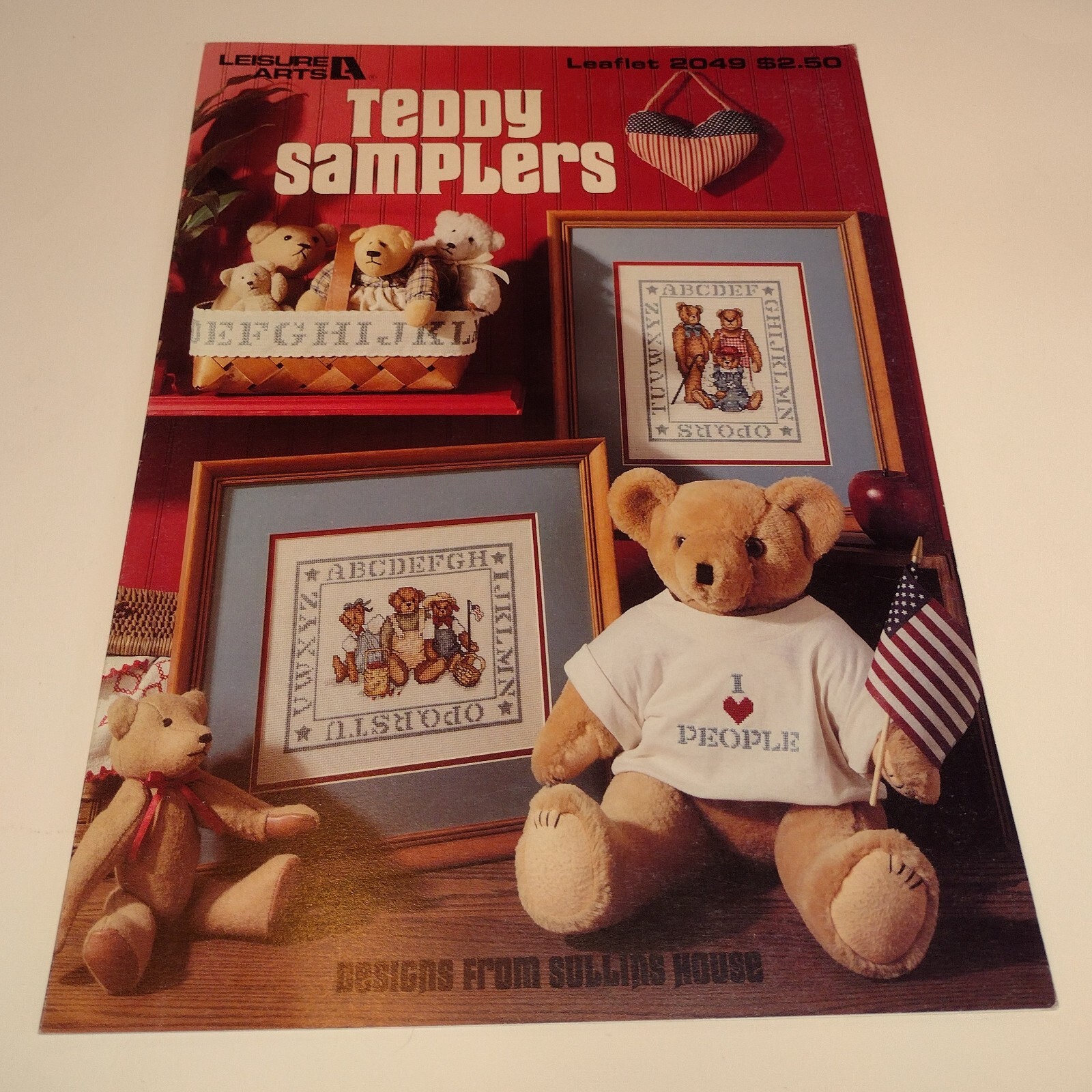 Teddy Samplers Leisure Arts Leaflet #2049 Cross Stitch Three Designs 1991 Copy