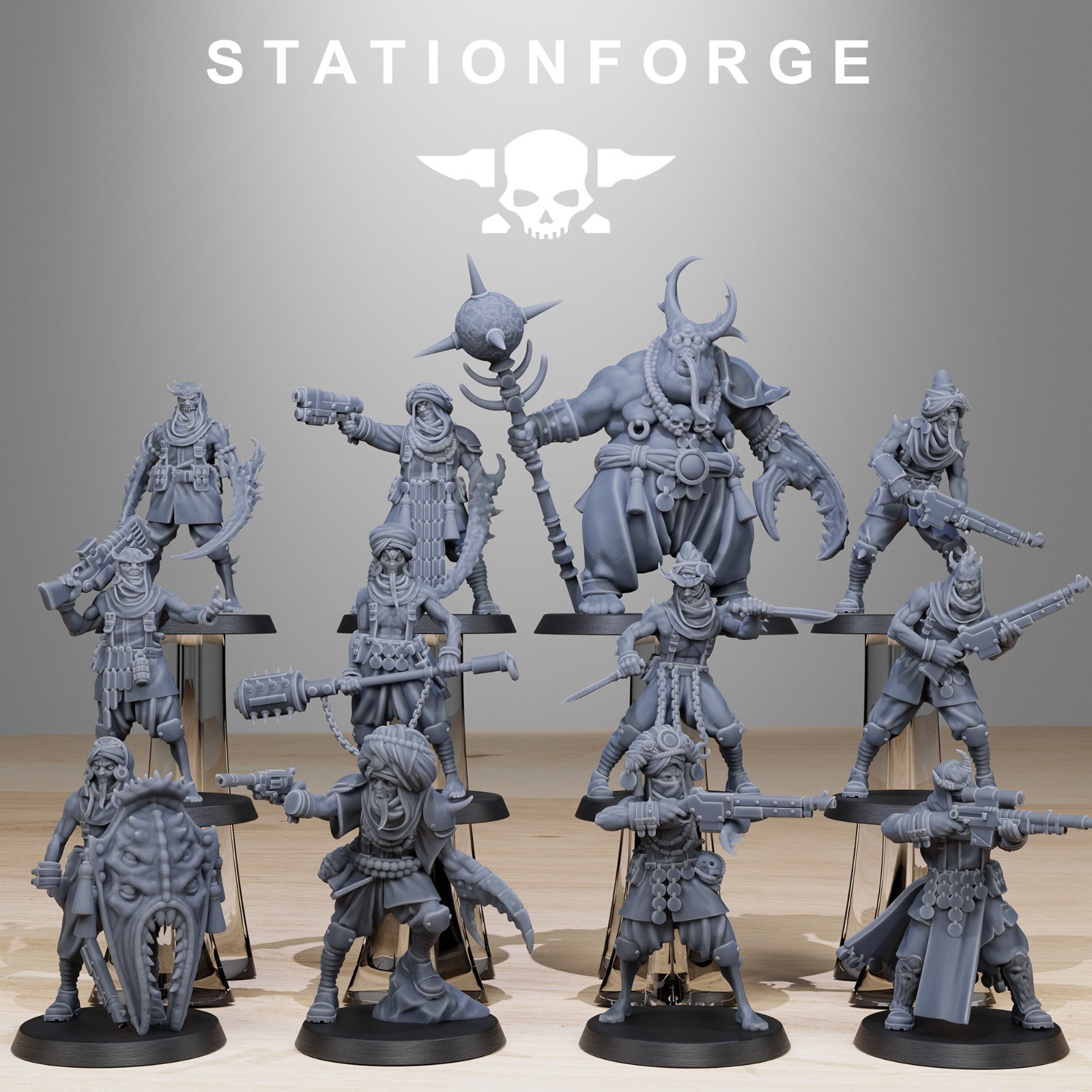 Station Forge Miniature Corrupted Guard Lechers Sci Fi Grim Dark Proxy Minis RPG