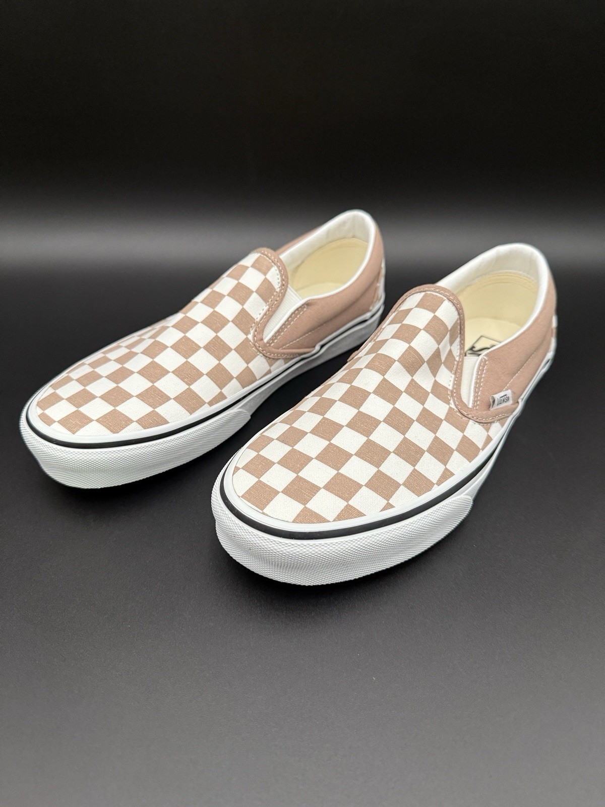 Unisex VANS Classic Checkerboard Slip-On Warm Taupe Brown VN000D6YE2V