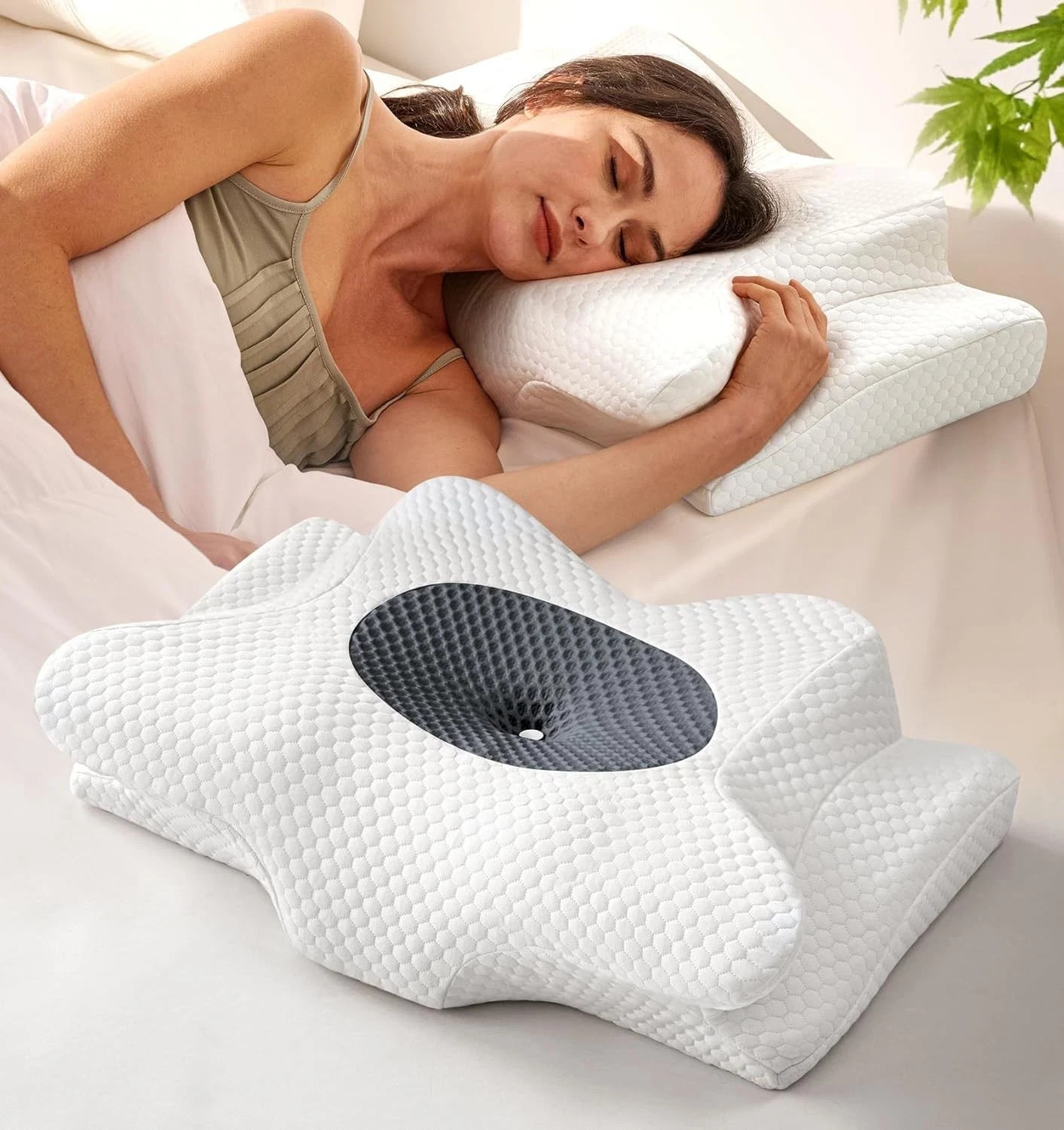 Dream Without Pain Ergonomic Cervical Neck Pillow - Cooling Memory Foam Support
