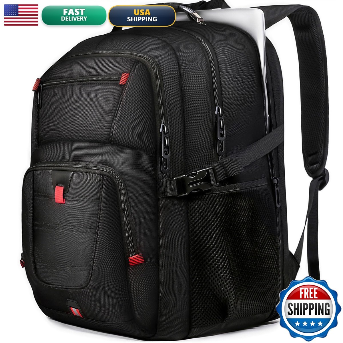 Z-Mgkiss 18.4 Large Travel Backpack Usb Computer Bagpack Fits 18.4 Inch Laptop