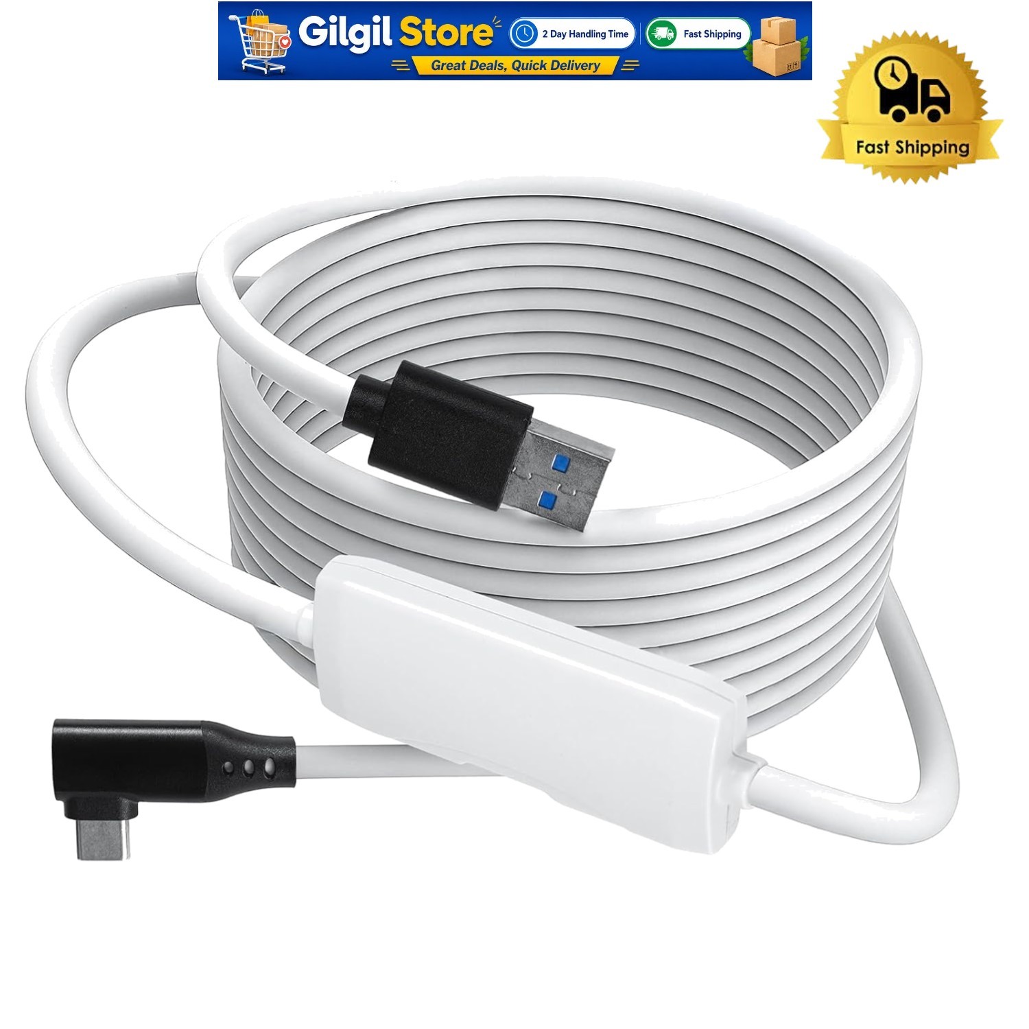 USB 3.0 VR Link Cable 16FT - Fast Charge & Data Transfer for Oculus Quest 2
