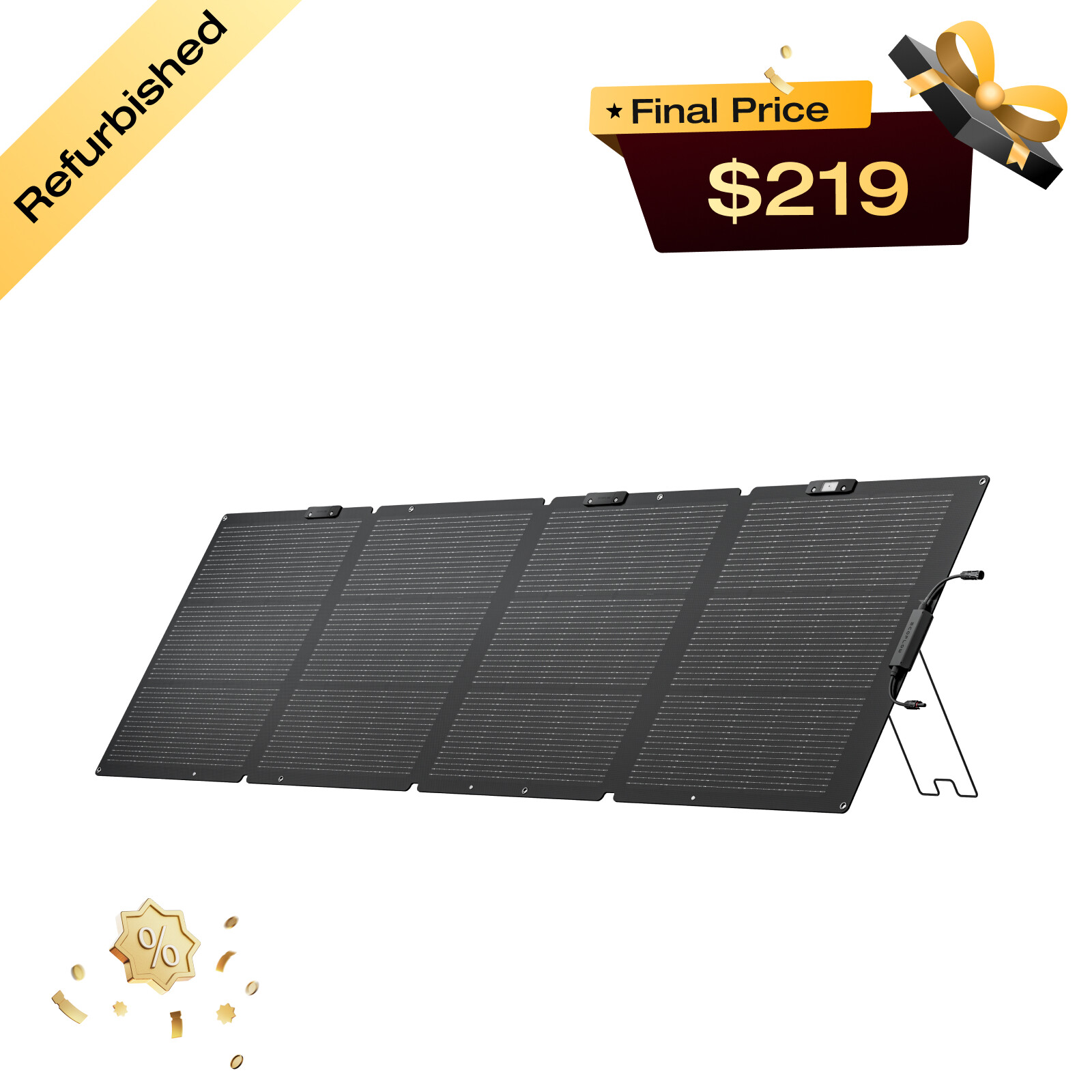 EcoFlow 220W NextGen Solar Panel Kit Waterproof IP68 for Outdoor RVs Refurbished