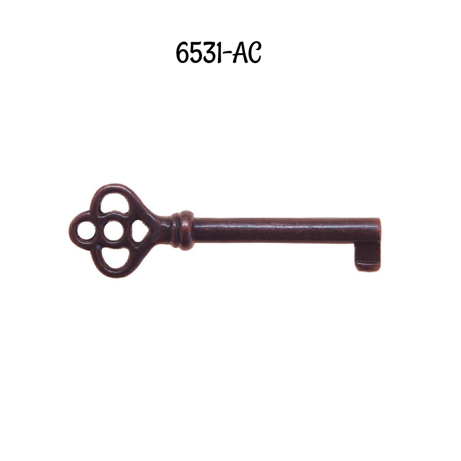 Antique Style Key - Antiqued Copper Finished Zinc Alloy - Furniture Key