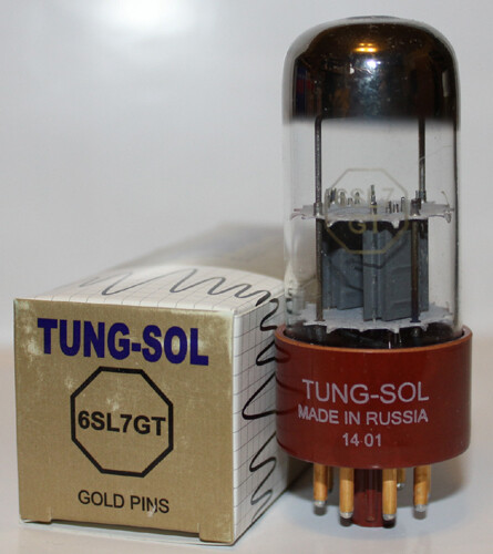 1 x Tung Sol 6SL7GT / 6SL7 Gold Pin tube, Brand New in Box !