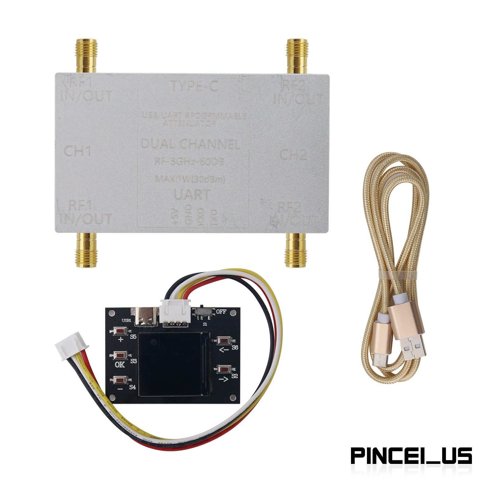 RF-8GHz-60DB Programmable Attenuator + Offline Main Control Board + Cables pe66