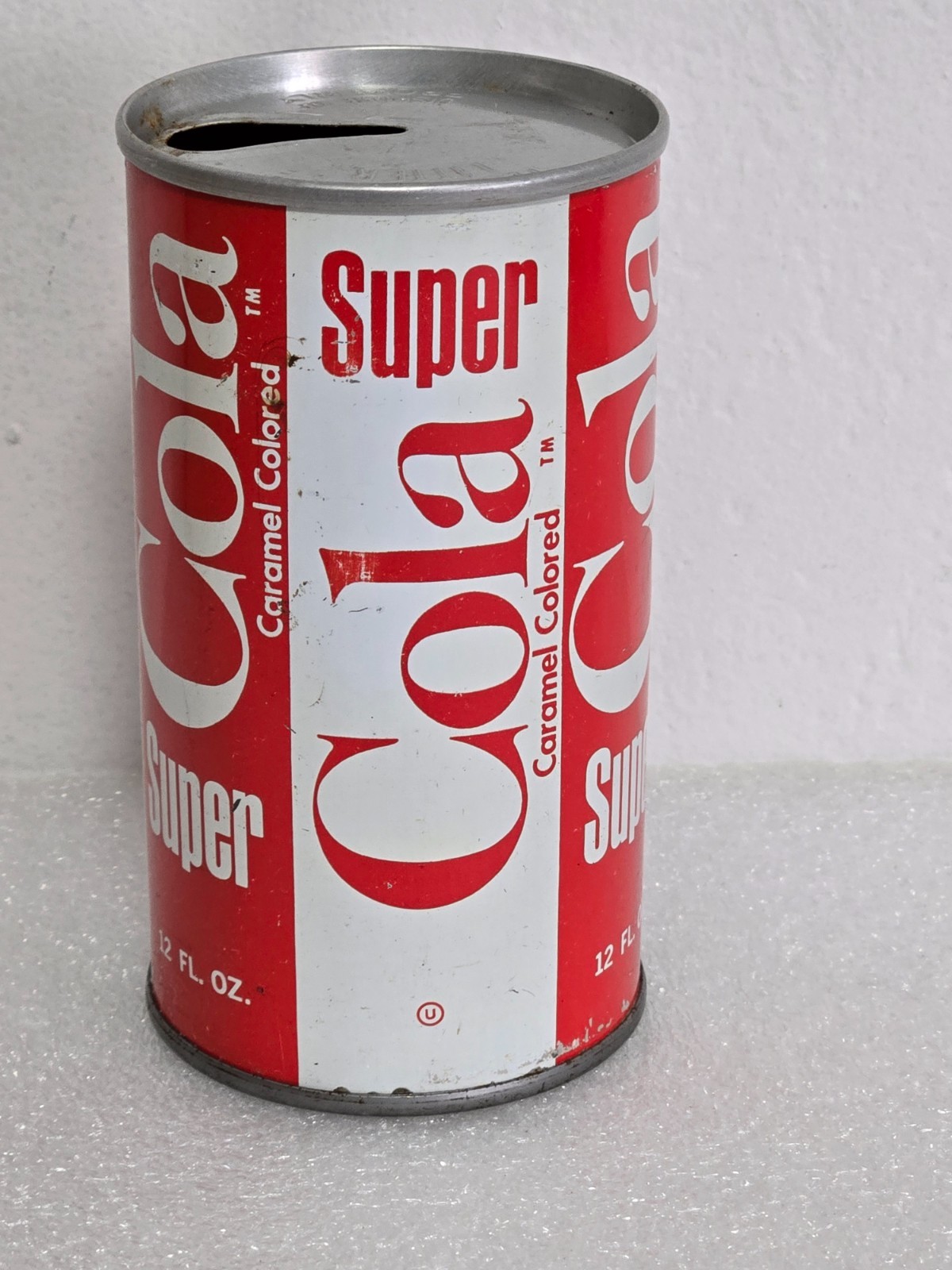 Vintage Rare Old Super Cola American Beverage Corp Straight Steel Soda Pop Can