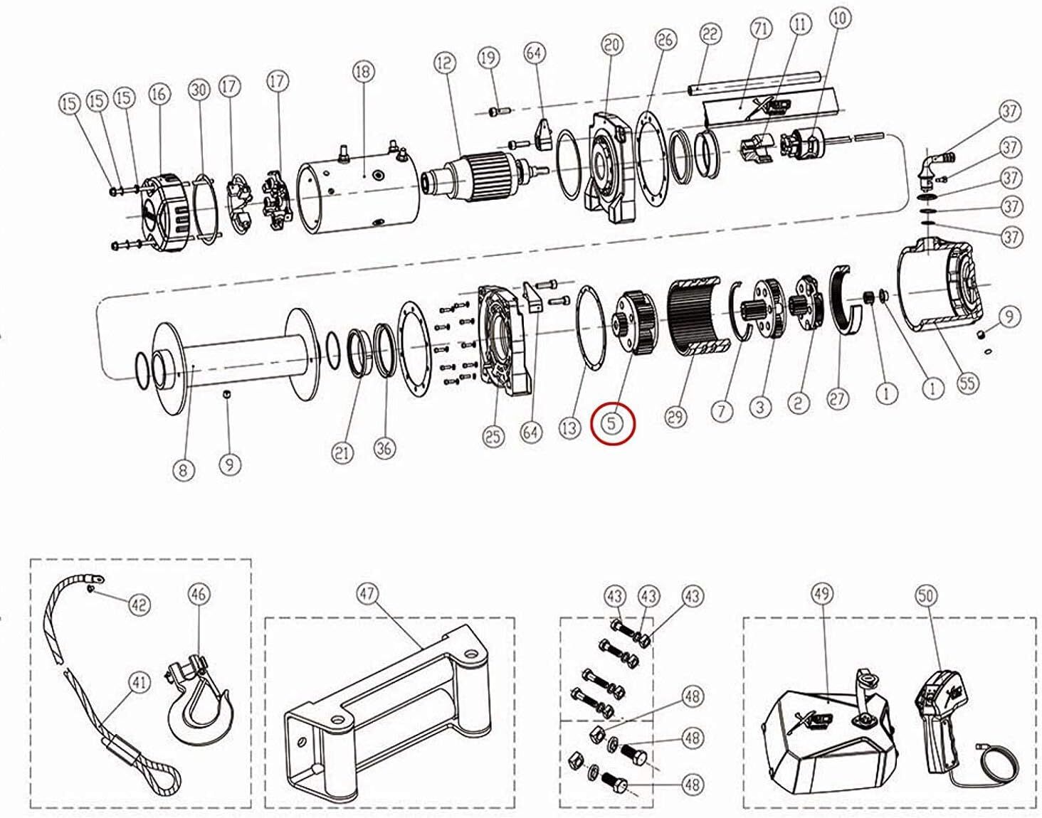 Smittybilt 97412-05 Gear Carrier Assy Output For XRC 12K Winch