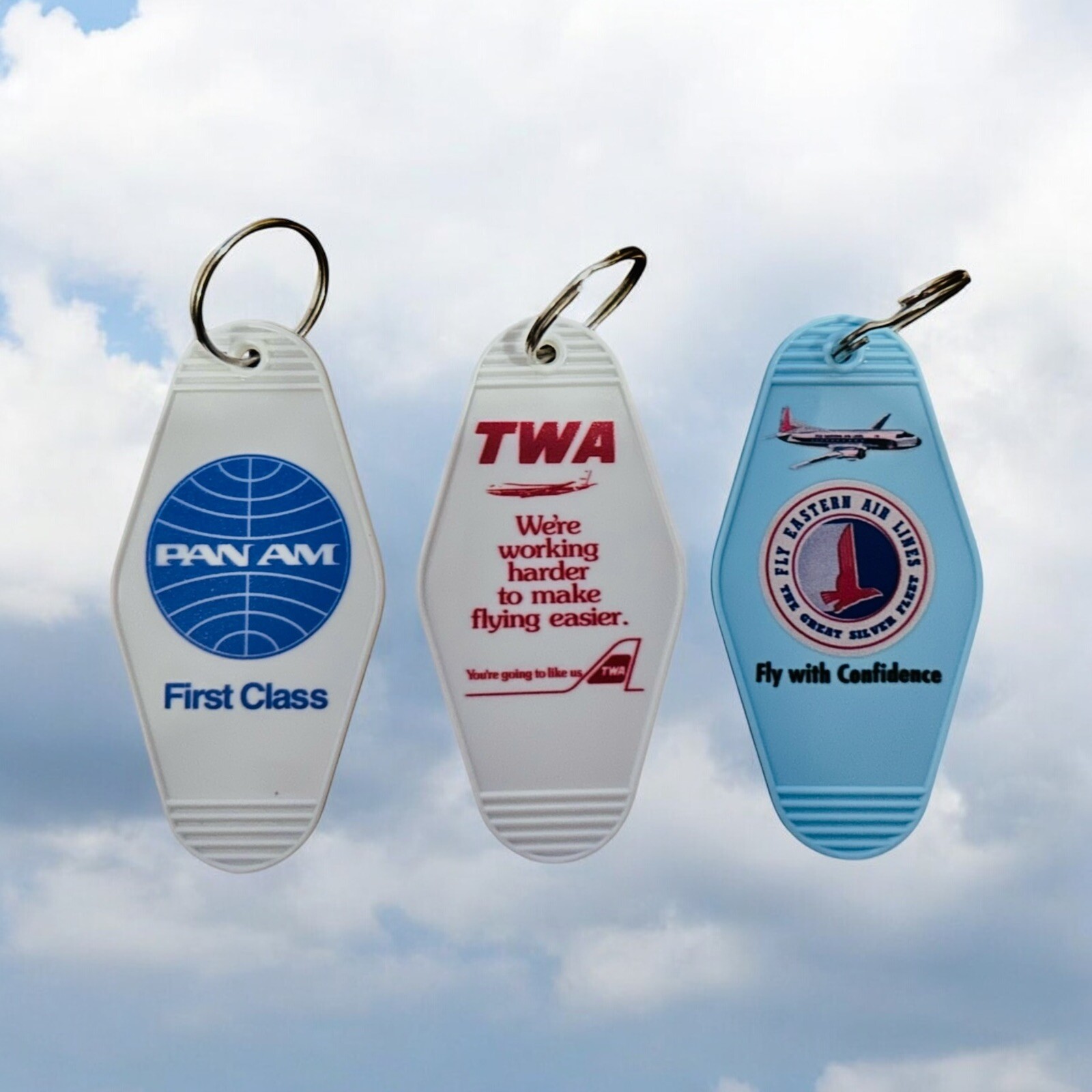Retro Airline Keytag Set: Eastern, Pan Am & TWA