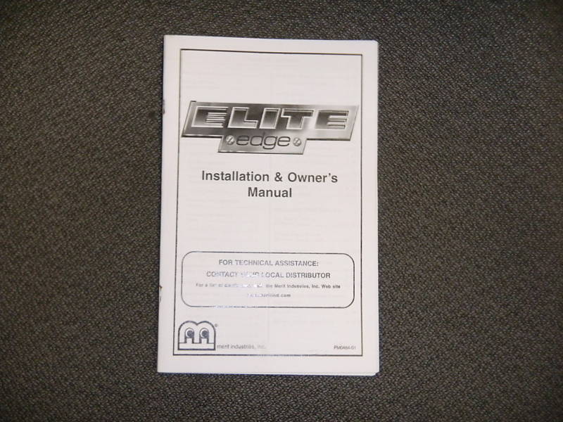 ELITE EDGE MERIT touchscreen countertop arcade video game manual