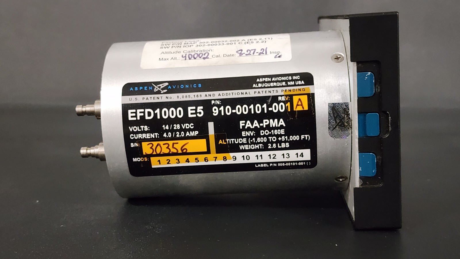 Aspen Avionics EFD1000 E5 P/N 910-00101-001 REV: A