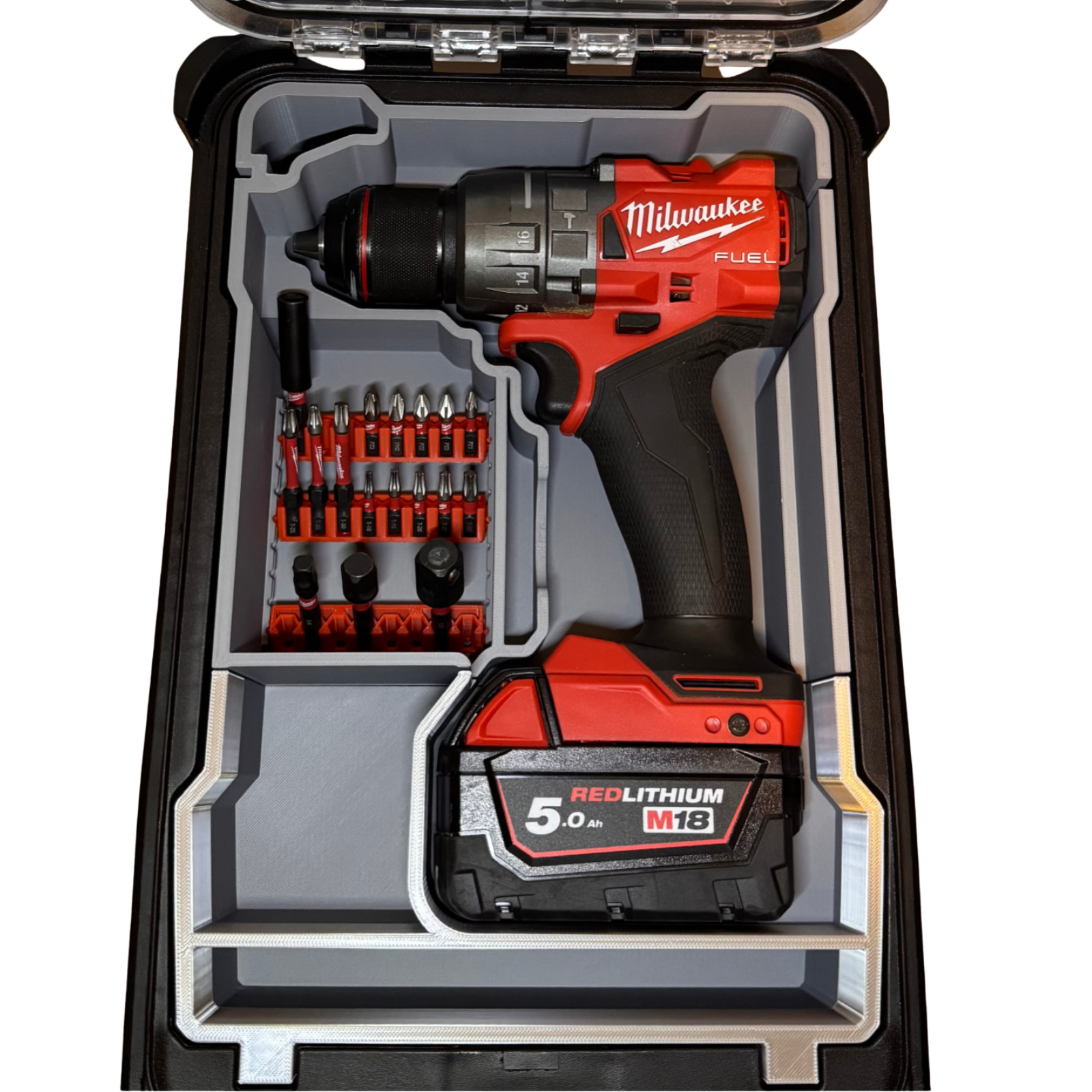 Milwaukee Packout Inlay – M18 FPD3 Drill Holder Fits Compact Packout Organiser