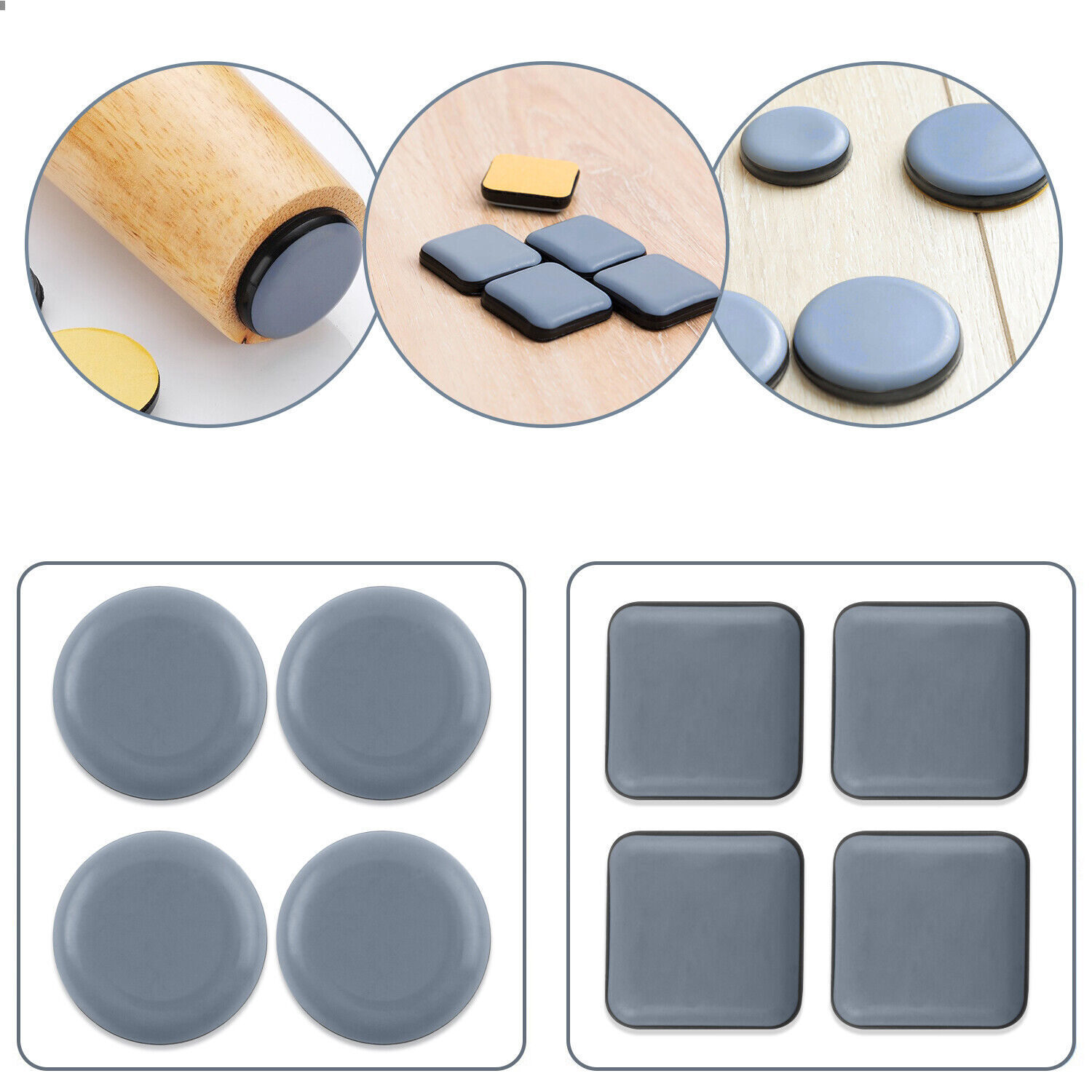 20Pcs Chair Table Leg Feet Pads Glides Sliders Furniture Floor Protectors Mat