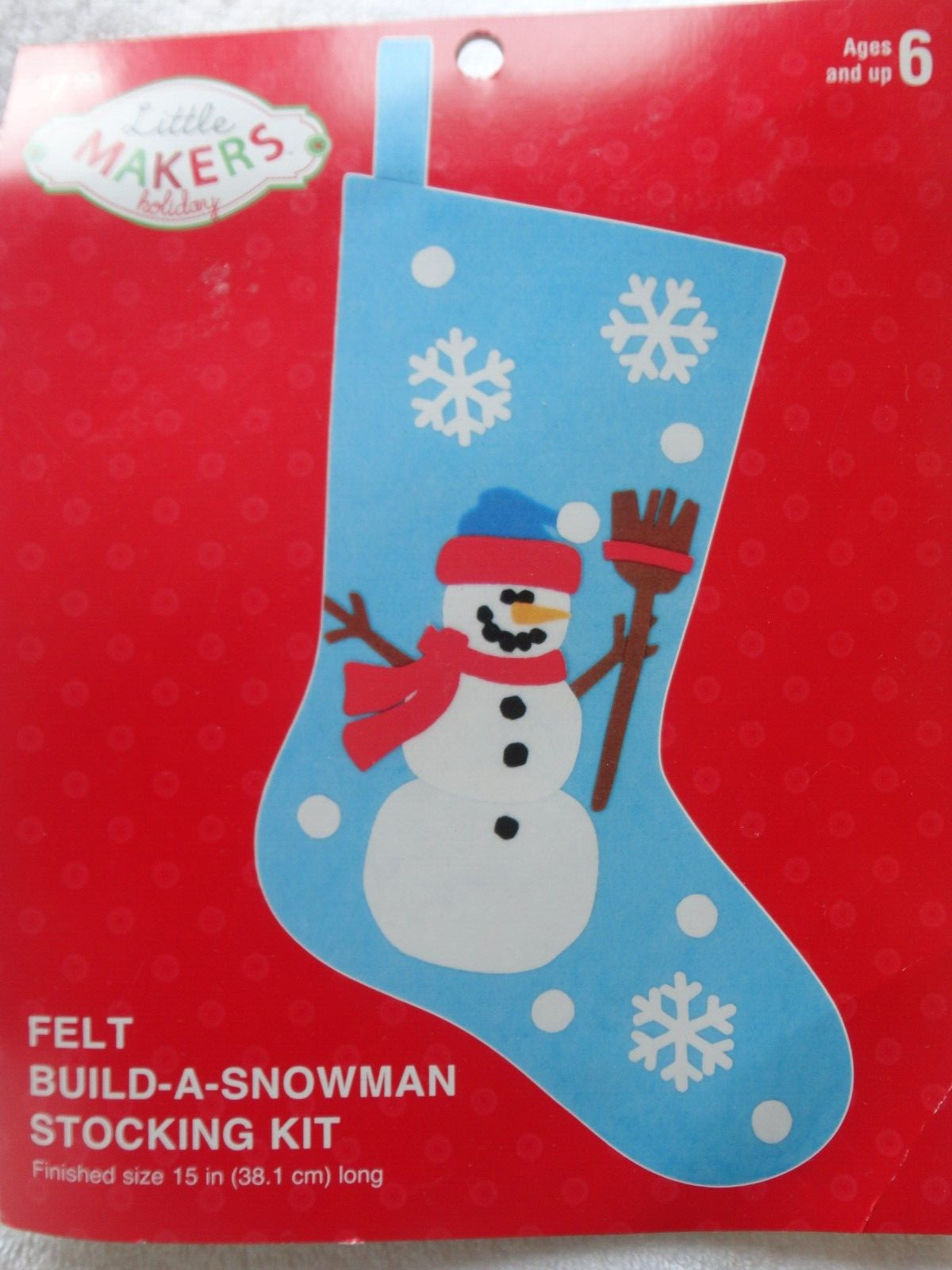 Little Makers Holiday Felt Build-A-Snowman 15" Stocking Kit Jo-Ann Crafts Sealed