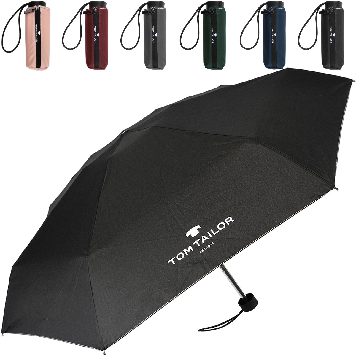 TOM TAILOR Women Men Pocket Umbrella Small Lightweight Short Mini