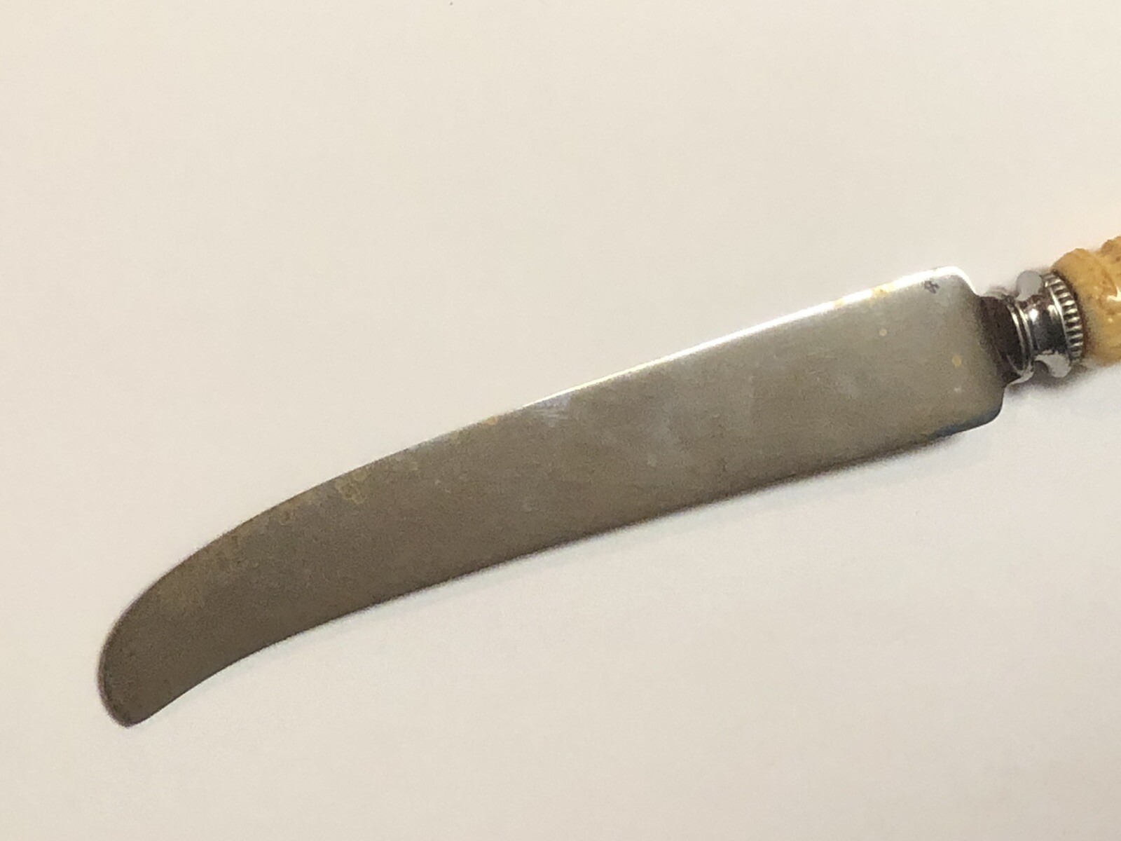 Antique Universal LF & Co scroll celluloid carved handle knife MA 101520pC