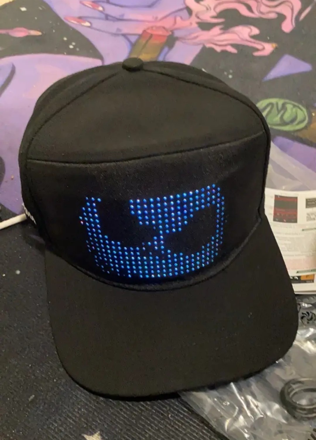 LED Light Up Snapback Hat USB Rechargeable Glow Cap Festival Party DJ