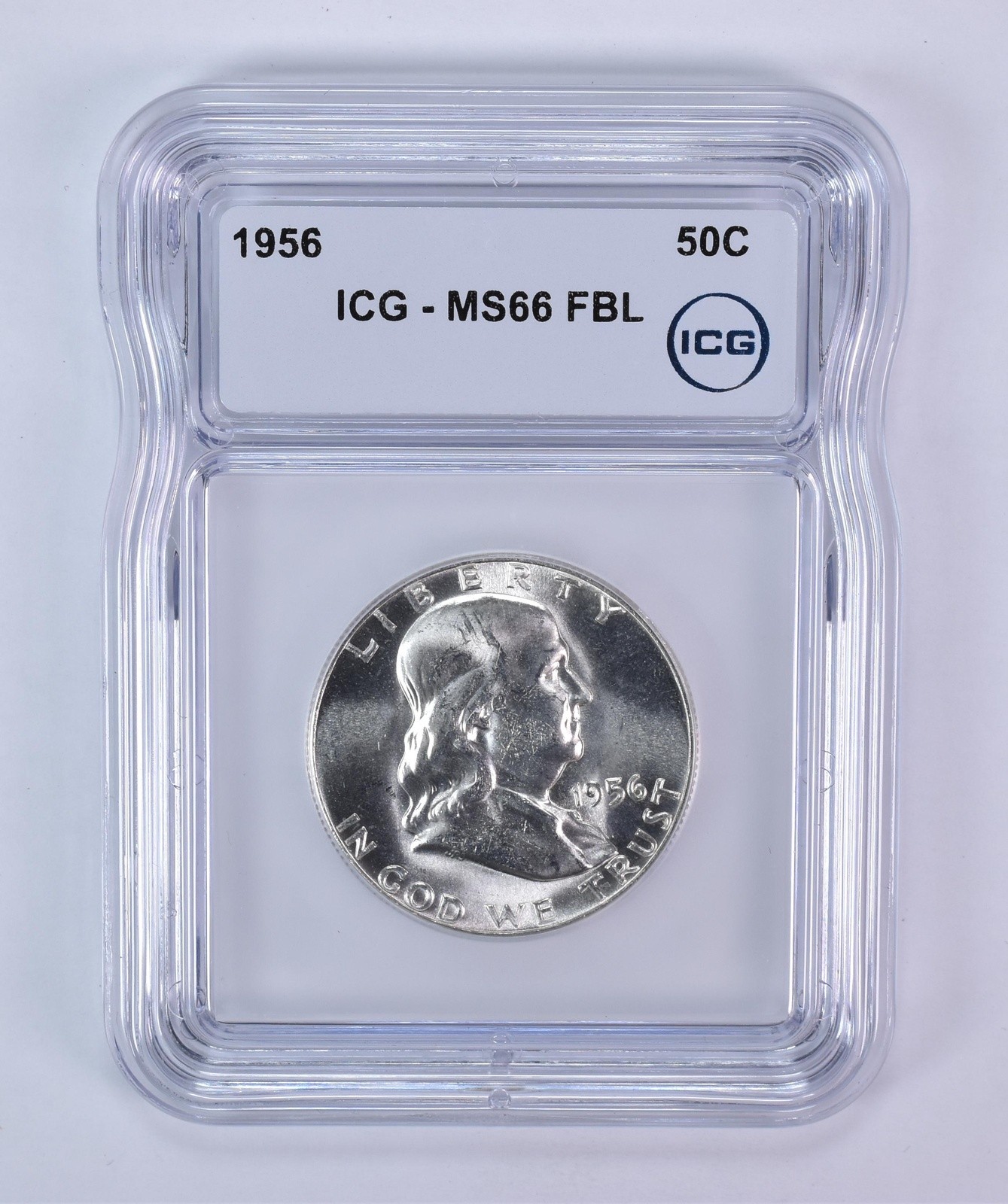 1956 Franklin Half Dollar MS66 FBL ICG