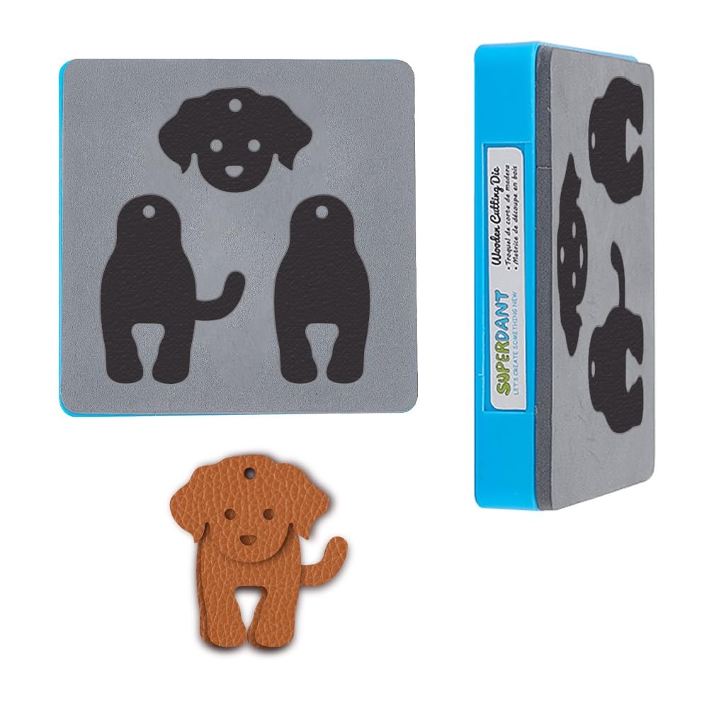 Leather Dog Keychain Cutting Dies Cute Animal Key Ring Die Cuts Key Chain Hol...