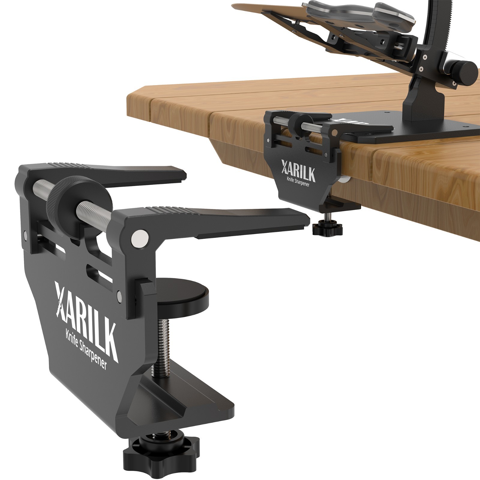 XARILK Aluminum Knife Sharpener Securing Clip, Adjustable Width 1.8-4.5"