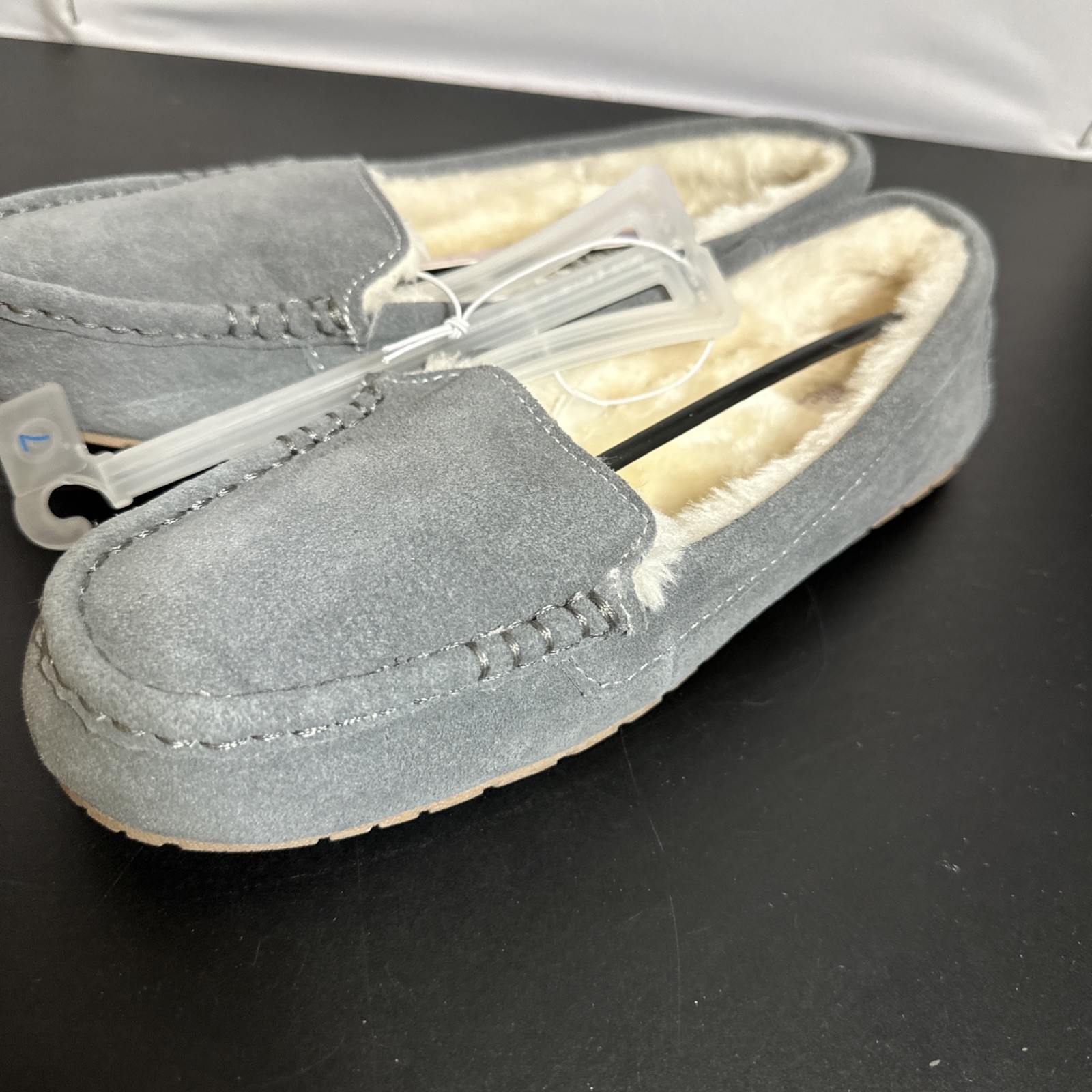 Stars Above Gemma Gray Suede Leather Women's Moccasin Size 7